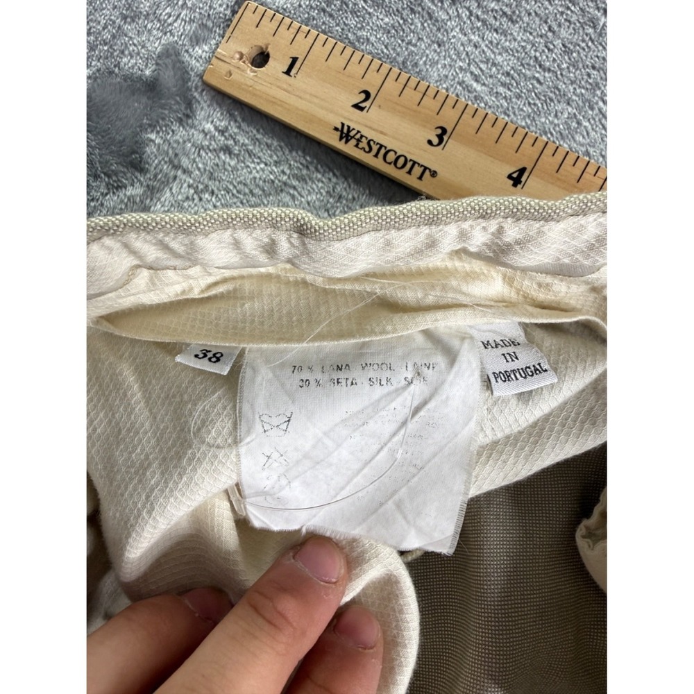 Ermenegildo Zegna Men's Pants Size 38 Tan Button-through Rear Pockets Wool - Picture 6 of 9